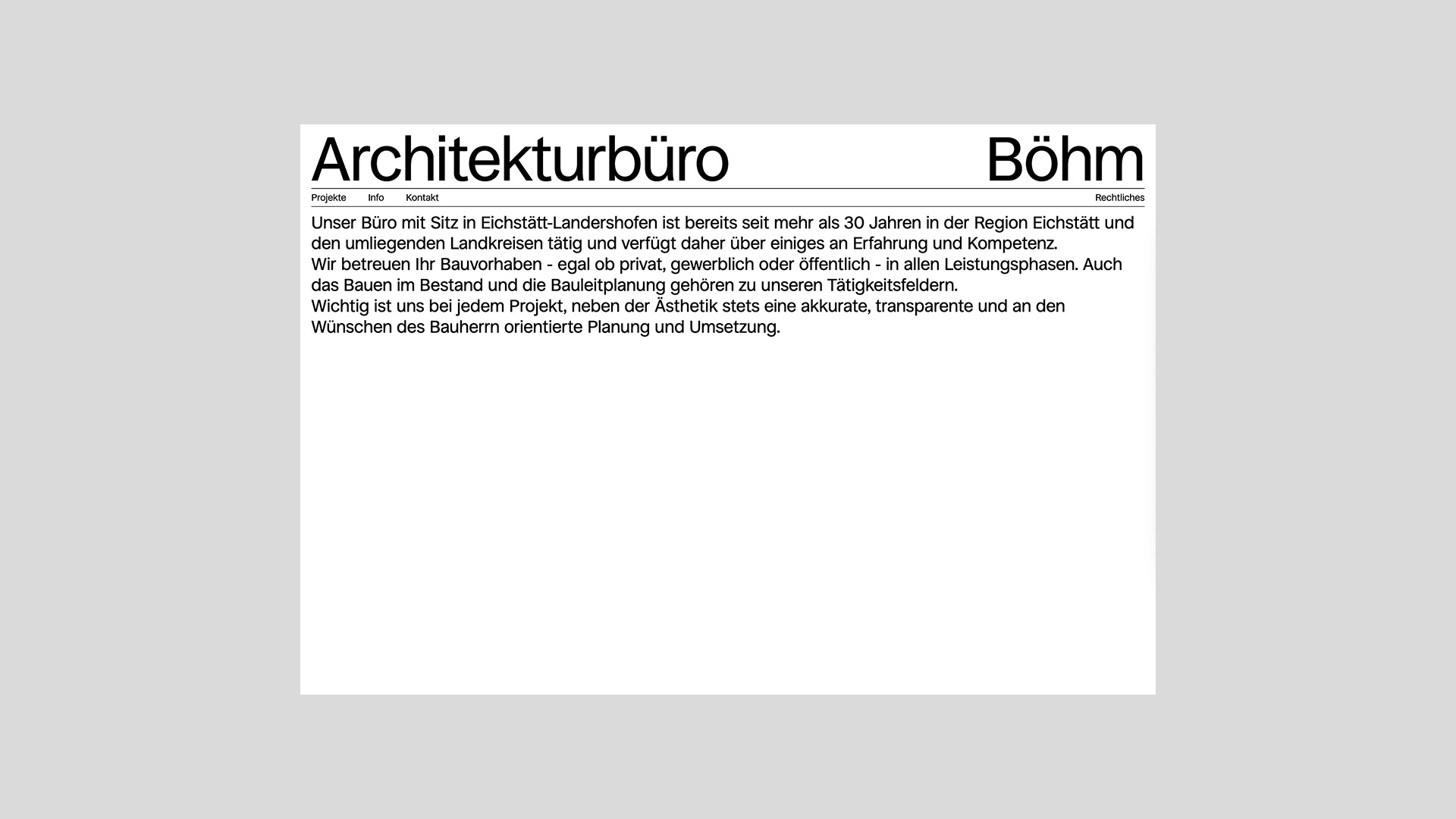 Info page with the office description on desktop
